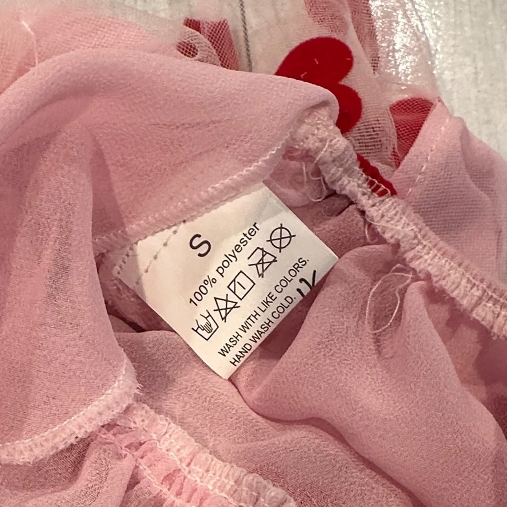 Pink Tulle Dog Dress with Red Hearts - Cute Pet Party Dress
